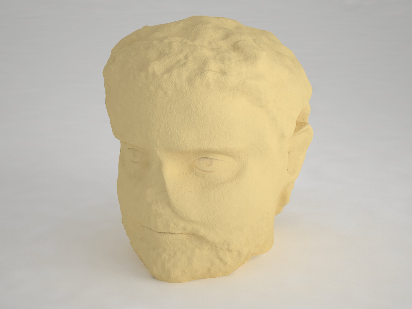 rendering 3D reperto archeologico testa, Museo di Santa Giulia Brescia