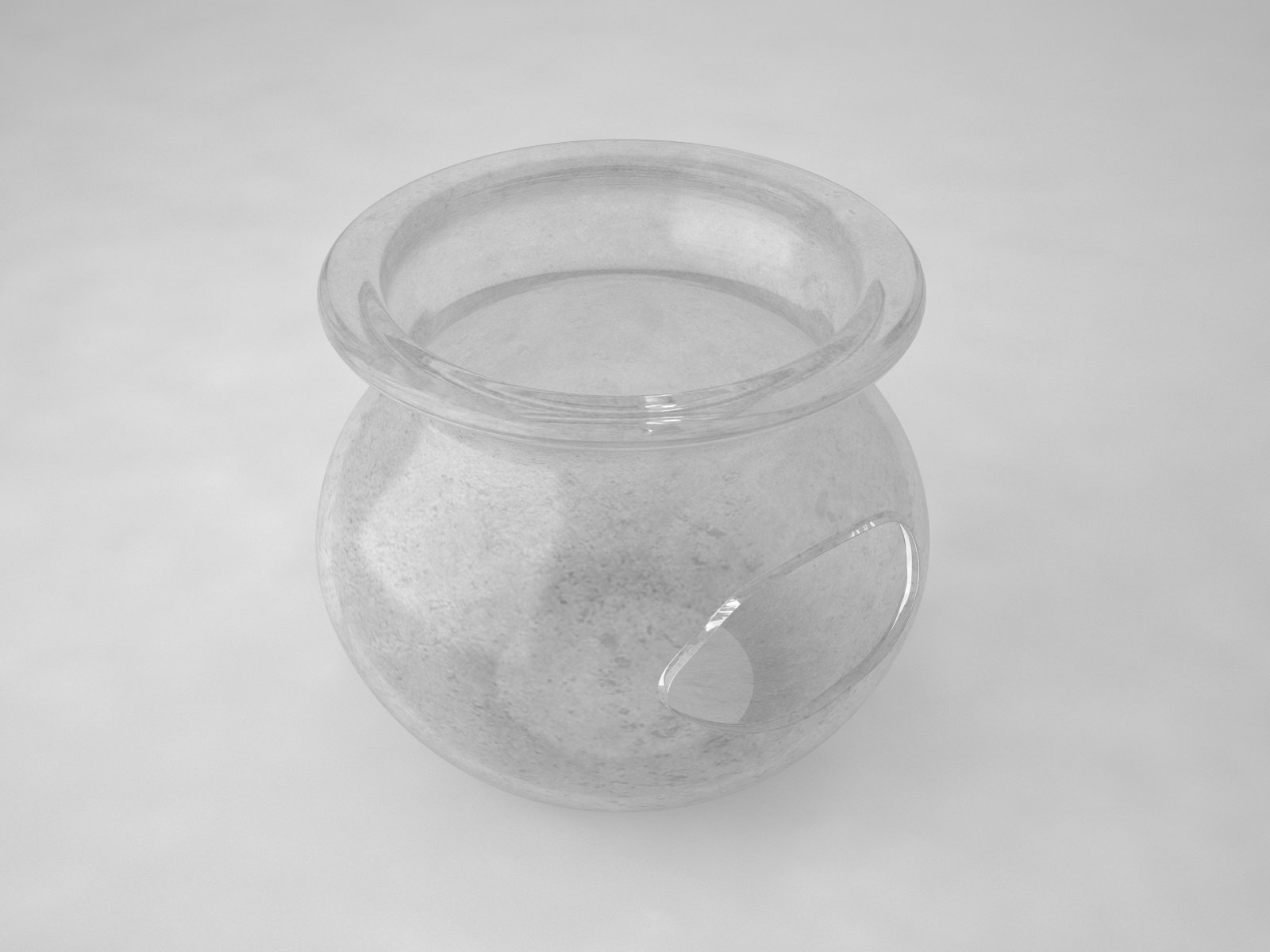 rendering 3D reperto archeologico vaso vetro, Museo di Santa Giulia Brescia
