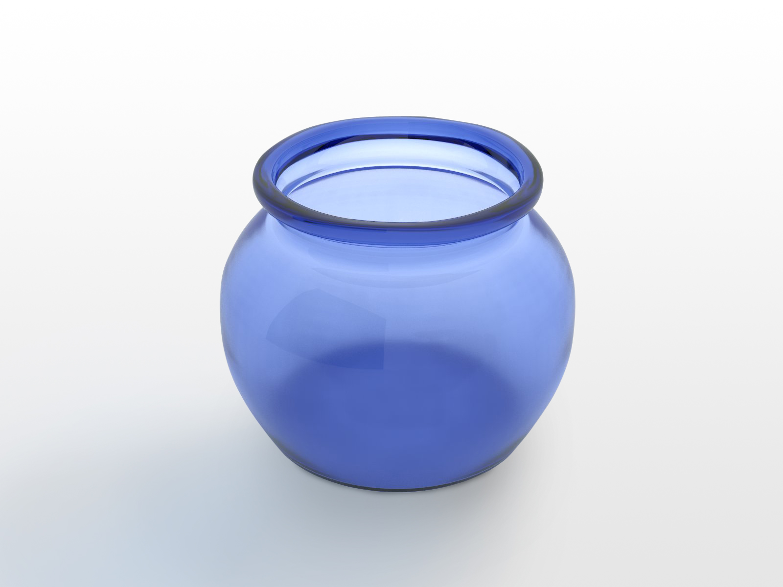 rendering 3D reperto archeologico vaso di vetro blu, Museo di Santa Giulia Brescia